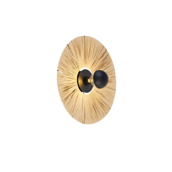 Rustikálna nástenná lampa čierna s lanom 45 cm - Leia