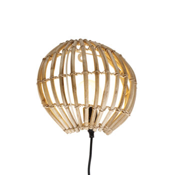 Rustikálna nástenná lampa z bambusu - Canna
