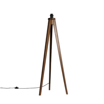 Rustikálna stojaca lampa trojnožka orechové drevo - Tripod Classic