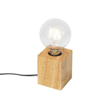 Rustikálna stolná lampa drevo prírodné - Bloc