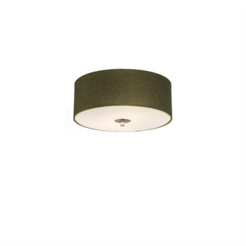 Rustikálne stropné svietidlo zelené 30 cm - Drum Jute