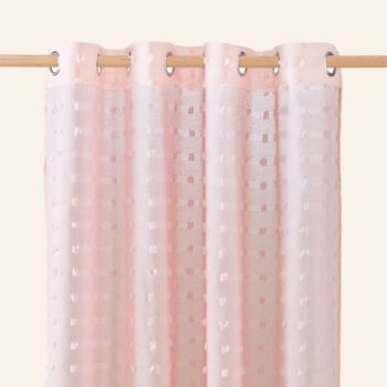Ružová záclona  Casablanca  na strieborné priechodky 350 x 250 cm