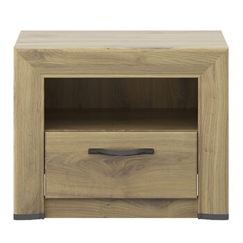 Nočný stolík Safari 1S v prevedení dub navarra je ideálnym doplnkom pre vašu spálňu, ktorý kombinuje moderný vzhľad s praktickosťou. Tento elegantný kus nábytku od značky KONDELA je vyrobený z kvalitného aglomerovaného materiálu, konkrétne laminovanej DTD a MDF, čo zaručuje jeho…