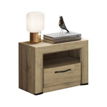 Nočný stolík Safari 1S v prevedení dub navarra je ideálnym doplnkom pre vašu spálňu, ktorý kombinuje moderný vzhľad s praktickosťou. Tento elegantný kus nábytku od značky KONDELA je vyrobený z kvalitného aglomerovaného materiálu, konkrétne laminovanej DTD a MDF, čo zaručuje jeho…
