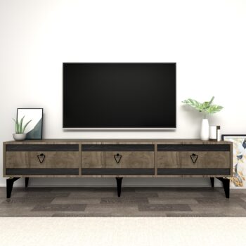 TV stolík SAFIR - štýlový a funkčný doplnok pre vašu obývaciu izbuTV stolík SAFIR je dokonalým spojením elegancie a praktickosti. Navrhnutý tak, aby vynikol v každej modernej obývacej izbe, ponúka stolík dostatok úložného priestoru a elegantný dizajn.Vyrobený z odolného materiálu LTD s hrúbkou 18 mm, SAFIR zaisťuje pevnosť a dlhú životnosť. Vďaka trom dvierkam a praktickej skrinke ľahko uschováte všetky vaše multimediálne zariadenia a príslušenstvo. Štýlové kovové úchytky dodávajú stolíku moderný vzhľad a uľahčujú manipuláciu.Hlavné vlastnosti produktu:Typ tovaru: TV stolíkVhodné do miestnosti: obývacia izbaMateriál: LTDRozmery: 44.6 x 150 x 29.6 cmFarba: orech + čiernaVybavenie: skrinkaPočet dvierok: 3Úchytky: kovDodatočné informácie: Dodávame v demonte, plastové nožičkyTV stolík SAFIR je dodávaný v demontovanom stave pre jednoduchú prepravu a rýchlu montáž. Plastové nožičky chránia podlahu a zaisťujú stabilitu stolíka.