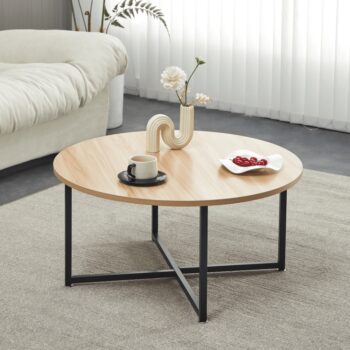 KONDELA Safron konferenčný stolík dub / čierna – Obrázok 5