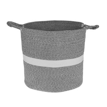 Pletený kôš Sago s rozmermi 40x37 cm v elegantnej kombinácii sivej a bielej farby je ideálnym doplnkom pre váš interiér. Tento moderný kôš od značky KONDELA je navrhnutý tak, aby spĺňal nielen estetické, ale aj praktické požiadavky na úložný priestor.