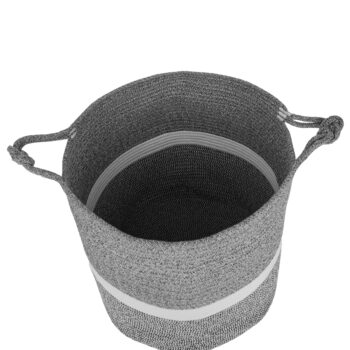 KONDELA Sago pletený kôš 40x37 cm sivá / biela - Image 11