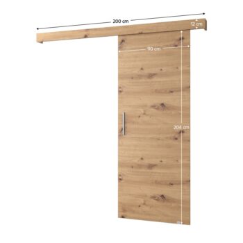 Posuvné dvere SALDOR 90 1 sú skvelou voľbou pre efektívne využitie priestoru alebo elegantné oddelenie dvoch miestností. Vyrobené sú z kvalitnej laminovanej DTD dosky v prevedení dub artisan. Rozmery dverí sú (ŠxV): 90x204 cm, pričom hrúbka materiálu…