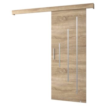 Posuvné dvere SALDOR Y 90 sú skvelou voľbou pre efektívne využitie priestoru alebo elegantné oddelenie dvoch miestností. Vyrobené sú z kvalitnej laminovanej DTD dosky v dekore dub sonoma. Rozmery dverí sú (ŠxV): 90x204 cm, pričom hrúbka materiálu je 1,6 cm.…