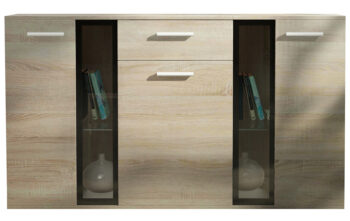 Komoda je vhodným doplnkom k obývacej stene SAMBA. Svojím moderným prevedením zútulní miestnosť. Komoda sa vyrába v prevedení dub sonoma. Materiál LTD doska.Komoda v farebnom prevedení dub sonoma.Rozmery š/h/v 140 x 40 x 80 cm.Dodávame v demontovanom stave.