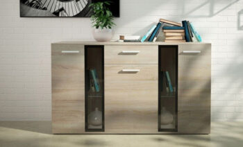 Komoda je vhodným doplnkom k obývacej stene SAMBA. Svojím moderným prevedením zútulní miestnosť. Komoda sa vyrába v prevedení dub sonoma. Materiál LTD doska.Komoda v farebnom prevedení dub sonoma.Rozmery š/h/v 140 x 40 x 80 cm.Dodávame v demontovanom stave.