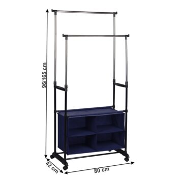 KONDELA Sandor pojazdný stojan na šaty strieborná / čierna – Obrázok 2