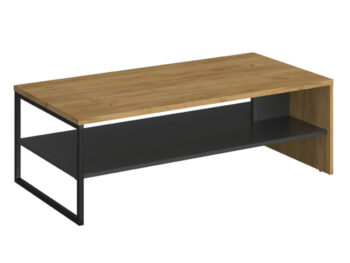 Konferenčný stolík Santana 120 v elegantnom prevedení dub craft zlatý a antracit je ideálnym doplnkom pre moderné interiéry. Tento štýlový kus nábytku od značky KONDELA sa vyznačuje hranatým tvarom a tmavým farebným prevedením, ktoré dodáva priestoru sofistikovaný vzhľad.