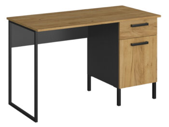 PC stôl Santana 1D1S/120 v elegantnom prevedení dub craft zlatý a antracit je ideálnym riešením pre moderné kancelárie a pracovné priestory. Tento stôl od značky KONDELA kombinuje funkčnosť s estetickým dizajnom, čím vytvára príjemné prostredie na prácu.
