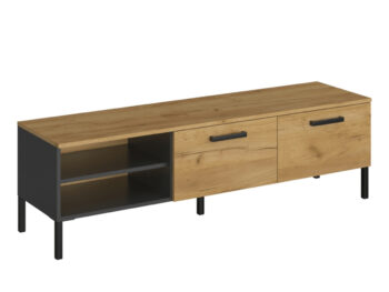 TV stolík Santana 2K/155 v elegantnom prevedení dub craft zlatý a antracit je ideálnym doplnkom pre moderné interiéry. Tento kus nábytku od značky KONDELA ponúka nielen štýlový vzhľad, ale aj praktické využitie. S rozmermi 155 cm na šírku, 45,7 cm na výšku a hĺbkou 42 cm…