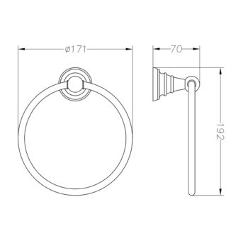 SAPHO 1318-06 Diamond držiak uterákov kruh, bronzová