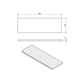 SAPHO 23479 polica 30 x 10 x 0,8 cm, číre sklo