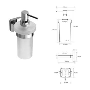 SAPHO IS019 Insia dávkovač mydla 230 ml, mliečne sklo/chróm