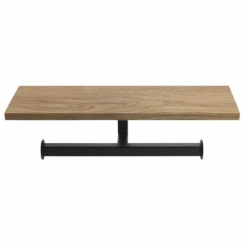 SAPHO Ska425 Ska dvojitý držiak toaletného papiera s poličkou 30 x 8 x 10 cm, čierna mat/dub