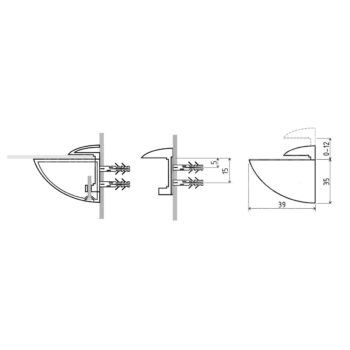 SAPHO TU039 Tucan držiaky poličky max, 12 mm, strieborná