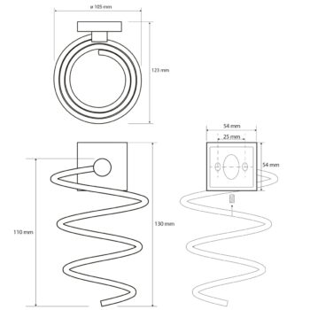 SAPHO XQ005 X-Square Držiak fénu špirálový, strieborná