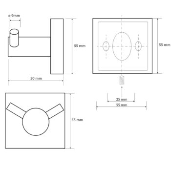 SAPHO XQ201 X-Square dvojháčik, chróm