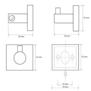 SAPHO XQ203 X-Square háčik, strieborná