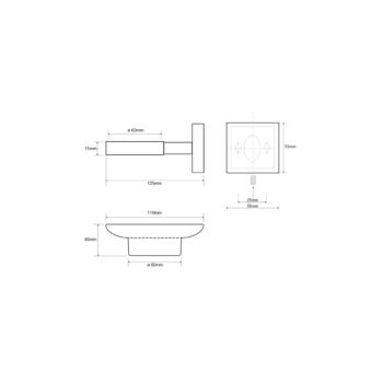 SAPHO XQ802 X-square mydlovnička mliečne sklo, chróm