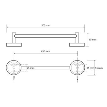 SAPHO XR408 X-Round E držiak na uteráky 50 cm, strieborná