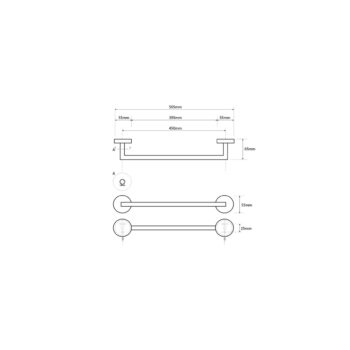 SAPHO XS401 X-Steel držiak na uteráky 50,5 cm, brúsená nehrdzavejúca oceľ