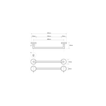 SAPHO XS402 X-Steel držiak na uteráky 65,5 cm, brúsená nehrdz. oceľ