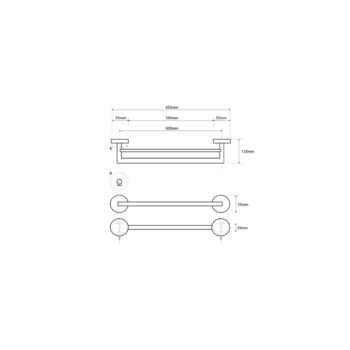 SAPHO XS403 X-Steel držiak na uteráky dvojitý 65,5 cm, brúsená nehrdz. oceľ