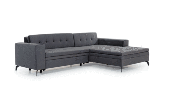 Súmerné prešívanie, jednoduchý dizajn, elegancia a vysoké štíhle nohy rohovej sedačky s rozkladom SAVIO P si Vás omotajú okolo prsta hneď na prvý pohľad. Sedačka sa stane praktickým pomocníkom, a elegantným doplnkom menšej, no kľudne aj tej väčšej obývačky. Farebné prevedenie svetlosivá je…