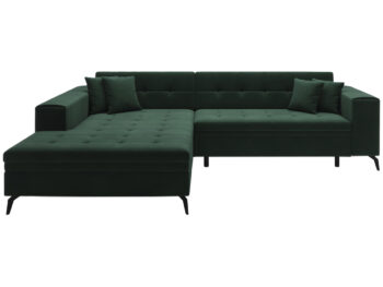 Súmerné prešívanie, jednoduchý dizajn, elegancia a vysoké štíhle nohy rohovej sedačky s rozkladom SAVIO L si Vás omotajú okolo prsta hneď na prvý pohľad. Sedačka sa stane praktickým pomocníkom, a elegantným doplnkom menšej, no kľudne aj tej väčšej obývačky. Farebné prevedenie tmavozelená je…