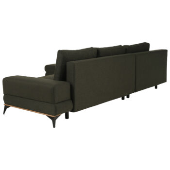 KONDELA Selby L rohová sedačka s rozkladom a úložným priestorom zelená / čierna / prírodná – Obrázok 8