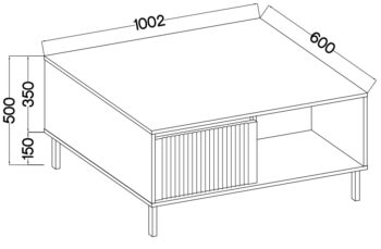 Obývací sektor SELESTA je v minimalistickom prevedení. Je spestrená dizajnom japonskej estetiky. Nábytok má elegantné vysoké nožičky, ktoré sú v čiernej farbe a sú vyrobené z kovu. Dodávajú nábytku ľahkosť. Výraznou dekoráciu nábytku sú drážkované čelá. Jednotlivé prvky SELESTA boli navrhnuté tak, aby každý prvok mohol byť použitý samostatne.Predná časť je vyrobená z kvalitného MDF materiálu v kombinácii s LTD o hrúbke 16 mm. Dosky sú nenáročné na údržbu. Korpus je vyrobený z LTD dosiek, s ABS hranami. Nožičky sú kovové, v čiernom prevedení. Farba: dub EvokeRozmery:šírka: 100 cmvýška: 50 cmhĺbka: 60 cmvýška nožičiek 15 cm.Dodávame v demontovanom stave.