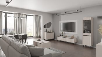 Obývací sektor SELESTA je v minimalistickom prevedení. Je spestrená dizajnom japonskej estetiky. Nábytok má elegantné vysoké nožičky, ktoré sú v čiernej farbe a sú vyrobené z kovu. Dodávajú nábytku ľahkosť. Výraznou dekoráciu nábytku sú drážkované čelá. Jednotlivé prvky SELESTA boli navrhnuté tak, aby každý prvok mohol byť použitý samostatne.Predná časť je vyrobená z kvalitného MDF materiálu v kombinácii s LTD o hrúbke 16 mm. Dosky sú nenáročné na údržbu. Korpus je vyrobený z LTD dosiek, s ABS hranami. Nožičky sú kovové, v čiernom prevedení. Farba: béžová pieskováRozmery:šírka: 180 cmvýška: 50 cmhĺbka: 40 cmvýška nožičiek 15 cm.Dodávame v demontovanom stave.
