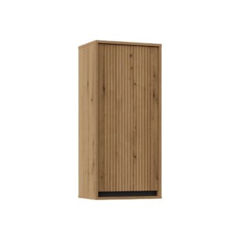 Obývací sektor SELESTA je v minimalistickom prevedení. Je spestrená dizajnom japonskej estetiky. Nábytok má elegantné vysoké nožičky, ktoré sú v čiernej farbe a sú vyrobené z kovu. Dodávajú nábytku ľahkosť. Výraznou dekoráciu nábytku sú drážkované čelá. Jednotlivé prvky SELESTA boli navrhnuté tak, aby každý prvok mohol byť použitý samostatne.Predná časť je vyrobená z kvalitného MDF materiálu v kombinácii s LTD o hrúbke 16 mm. Dosky sú nenáročné na údržbu. Korpus je vyrobený z LTD dosiek, s ABS hranami. Nožičky sú kovové, v čiernom prevedení. Farba: dub EvokeRozmery:šírka: 46 cmvýška: 100 cmhĺbka: 32 cmDodávame v demontovanom stave.