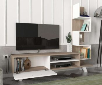 Objavte SERENE, TV stolík, ktorý elegantne kombinuje praktickosť s moderným dizajnom, ideálny pre každú obývaciu izbu. Jeho svieža biela a svetlo hnedá farba prináša do miestnosti pocit pokoja a pohody.Kľúčové vlastnostiTyp tovaru: TV stolíkMateriál: Kvalitný LTD s hrúbkou 18 mm, čo zaručuje vysokú odolnosť a dlhú životnosť.Rozmery: Celkové rozmery 149.5 x 38.6 x 29.5 cm, s miestom pre TV s výškou 38,6 cm a šírkou 120 cm, ideálne pre 47 palcové televízory.Farba: Kombinácia bielej a svetlo hnedej farby, ktorá dodáva interiéru sviežosť a eleganciu.Vybavenie: Vybavený jednodverovou skrinkou a regálkom, ktorý poskytuje dostatok priestoru na uskladnenie vašich multimediálnych zariadení a ďalších potrieb.Počet dverí, dvierok: Jednodverový dizajn, ktorý je praktický a zároveň esteticky príjemný.Dodatočné informácie: Produkt je dodávaný v demontovanom stave, čo uľahčuje jeho prepravu a montáž.TV stolík SERENE je ideálnou voľbou pre tých, ktorí hľadajú funkčný a esteticky príťažlivý kus nábytku, ktorý bez problémov doplní akúkoľvek modernú obývaciu izbu. Jeho konštrukcia a dizajn sú starostlivo premyslené tak, aby vyhoveli vašim potrebám a zároveň doplnili vzhľad vášho domova.