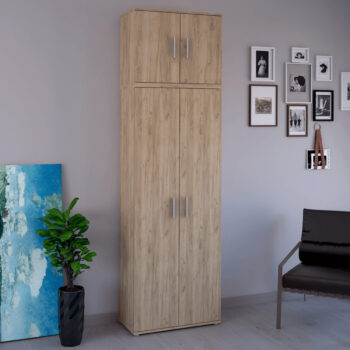 Predstavujeme vám dvojdverovú šatníkovú skriňu Servo Typ 5 v elegantnom prevedení dub artisan, ktorá je ideálnym riešením pre moderné interiéry. Táto skriňa od renomovanej značky KONDELA ponúka praktické a štýlové úložné riešenie pre vašu domácnosť.