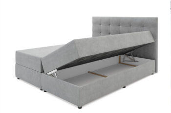 Štýlová a elegantná posteľ SIARA, patrí medzi moderné manželské postele. Patrí medzi boxspringové postele. Výrazným dizajnovým prvkom je jej čelo, ktoré tiež ochráni vašu stenu pred oderom.Posteľ je čalúnená. Použitá je kvalitná látka COSMIC 10. Disponuje praktickým úložným priestorom. Súčasťou postele je matrac a rošt. Pre väčší komfort si môžete dokúpiť praktický vrchný krycí matrac TOPPER (viď. doporučené produkty).Rozmery (š,v,h): 165 x 102 x 208 cm. Výška spacej plochy: 47 cm. Spacia plocha: 160 x 200 cm. Ďalšie rozmery viď. foto.V našej ponuke nájdete aj ďalšie prevedenia a rozmery postelí SIARA.Dodávame v demontovanom stave.