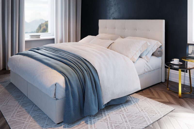 SIARA čalúnená manželská posteľ 180 x 200 cm, COSMIC 10 Štýlová a elegantná posteľ SIARA, patrí medzi moderné manželské postele. Patrí medzi boxspringové postele. Výrazným dizajnovým prvkom je jej čelo, ktoré tiež ochráni vašu stenu pred oderom.Posteľ je čalúnená. Použitá je kvalitná látka COSMIC 10. Disponuje praktickým úložným priestorom. Súčasťou postele je matrac a rošt. Pre väčší komfort si môžete dokúpiť praktický vrchný krycí matrac TOPPER (viď. doporučené produkty).Rozmery (š,v,h): 185 x 102 x 208 cm. Výška spacej plochy: 47 cm. Spacia plocha: 180 x 200 cm. Ďalšie rozmery viď. foto.V našej ponuke nájdete aj ďalšie prevedenia a rozmery postelí SIARA.Dodávame v demontovanom stave.