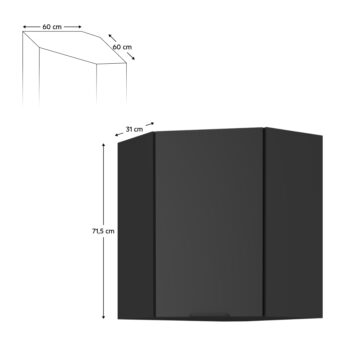 Predstavujeme vám hornú rohovú kuchynskú skrinku Siber 60x60 GN-72 1F v elegantnom čiernom prevedení, ktorá je ideálnym riešením pre moderné kuchyne. Táto skrinka od značky KONDELA je navrhnutá tak, aby efektívne využila priestor vo vašej kuchyni a poskytla dostatok úložného…