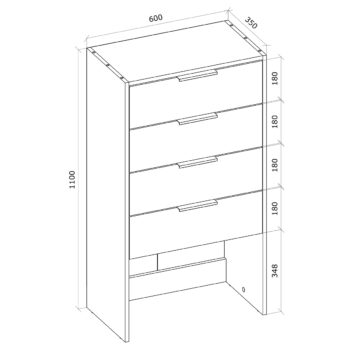 Vytvorte si potrebný priestor so zásuvkovou komodou SIGNES K4SA 600 v bielom prevedení, s rozmerom (ŠxHxV): 60x35x110 cm. Disponuje so štyrmi zásuvkami s úchytkami a plným výsuvom na teleskopickom kovaní. Vďaka jednotlivým hotovým komponentom modulárneho systému Signes, sa podarí vyskladať veľké…