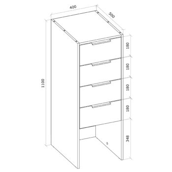 Vytvorte si potrebný priestor so zásuvkovou komodou SIGNES K4SB 400 v bielom prevedení, s rozmerom (ŠxHxV): 40x50x110 cm. Disponuje so štyrmi zásuvkami s úchytkami a plným výsuvom na teleskopickom kovaní. Vďaka jednotlivým hotovým komponentom modulárneho systému Signes, sa podarí vyskladať veľké…