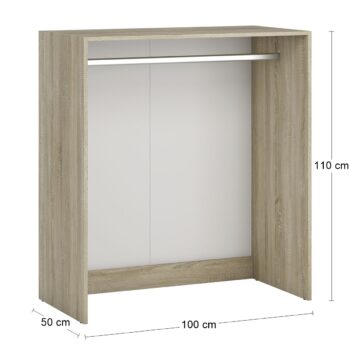 Vytvorte si potrebný priestor s otvorenou šatníkovou skrinkou SIGNES VT2 1000 v prevedení dub sonoma, s rozmerom (ŠxHxV): 100x50x110 cm. Súčasťou balenia je vešiaková tyč. Vďaka jednotlivým hotovým komponentom modulárneho systému Signes, sa podarí vyskladať veľké množstvo variácií praktického…