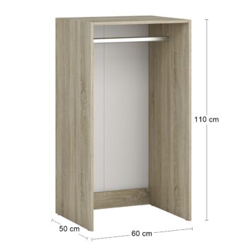 Vytvorte si potrebný priestor s otvorenou šatníkovou skrinkou SIGNES VT3 600 v prevedení dub sonoma, s rozmerom (ŠxHxV): 60x50x110 cm. Súčasťou balenia je vešiaková tyč. Vďaka jednotlivým hotovým komponentom modulárneho systému Signes, sa podarí vyskladať veľké množstvo variácií praktického šatníka…