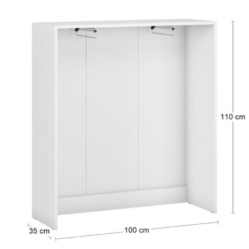 Vytvorte si potrebný priestor s otvorenou šatníkovou skrinkou SIGNES VV2 1000 v bielom prevedení, s rozmerom (ŠxHxV): 100x35x110 cm. Disponuje výsuvným teleskopickým vešiakom. Vďaka jednotlivým hotovým komponentom modulárneho systému Signes, sa podarí vyskladať veľké množstvo variácií praktického…