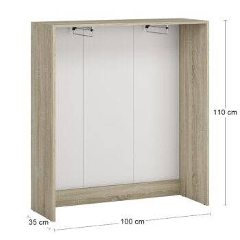 Vytvorte si potrebný priestor s otvorenou šatníkovou skrinkou SIGNES VV2 1000 v prevedení dub sonoma, s rozmerom (ŠxHxV): 100x35x110 cm. Disponuje výsuvným teleskopickým vešiakom. Vďaka jednotlivým hotovým komponentom modulárneho systému Signes, sa podarí vyskladať veľké množstvo variácií…